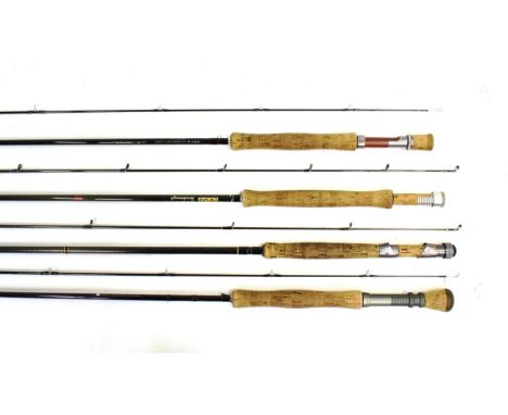 Four Graphite / Carbon Fibre Fly Rods, comprising Hardy, ''Richard Walker, Farnborough'', two-piece, 10 ft., 305 cm, #7/8, se