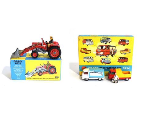 Corgi 69 Massey-Ferguson 165 Tractor With Shovel (E box E-G) Gift Set 24 Construction Set (G-E, with bench, box G) (2)
