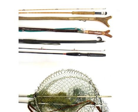 A Hardy, ''The Perfection'', two-piece, palakona trout fly rod, No.E96625, 8 ft., cloth bag; a Shakespeare spinning rod, clot