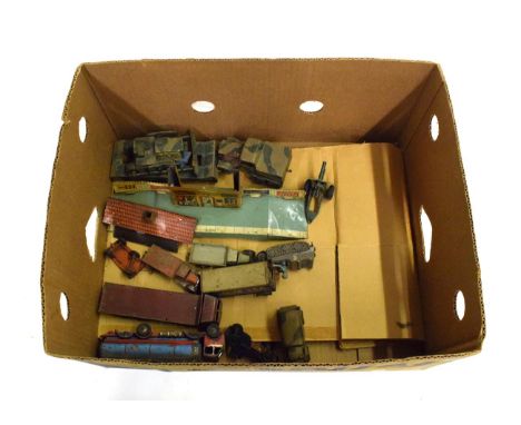 Various Diecast including Matchbox large Prime Mover and low loader with Bulldozer load (repainted) together with two Dinky F