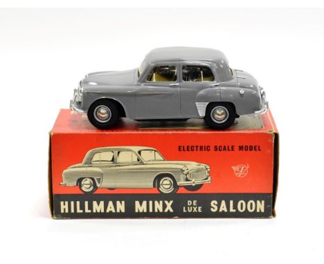 Victory 1:18 Scale Plastic Hillman Minx grey (E-G, lacks one taillight and battery box cover, in original box with original H