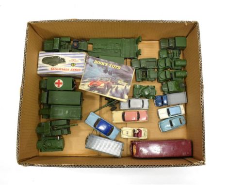 Dinky Military Vehicles including Centurion tank (boxed) tank transporter, Ambulance, two Water tankers, Armoured car and oth