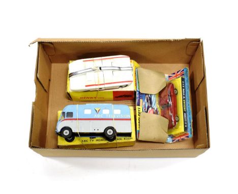Dinky 987 ABC Mobile Control Room (G, with camera man and camera, box F) 105 Maximum Security Vehicle (E-G, with gold, aerial