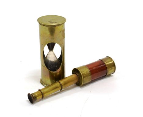 Trinity House Sand Timer glass interior with brass outer casing, stamped 'Trinity House' and '28' together with a small four 