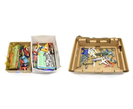 TV Related Diecast Corgi Yellow submarine (lacks one propeller blade), Chitty-Chitty Bang-Bang (lacks front wing) and James B