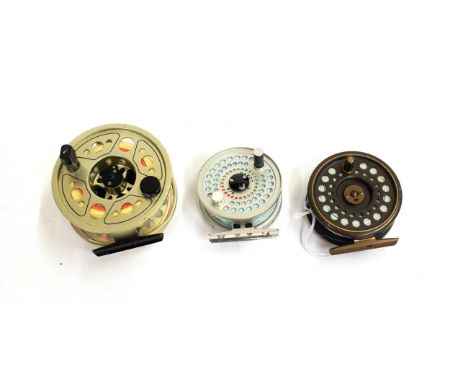 Three Hardy Fly Reels, all fitted with lines and in Hardy plastic padded cases, comprising, The Golden Prince 7/8; Sirrus 5/6