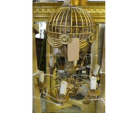 MCCLOUD &amp; CO CROWN MOTGOLFIER CHANDELIER, gilt metal, 50cm x 80cm H. 