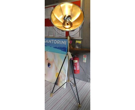 TRIPOD FLOOR LAMP, 1950's French style, with Eddison light bulb. 