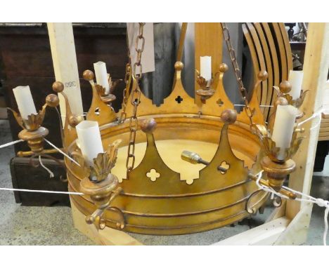 MCCLOUD &amp; CO CROWN CHANDELIER, gilt metal, 82cm x 95cm H. 