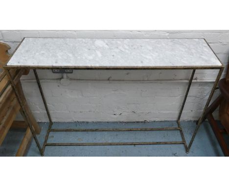 CONSOLE TABLE, 1960's French style, gilt metal with marble top, 110cm x 31cm x 80cm H. 