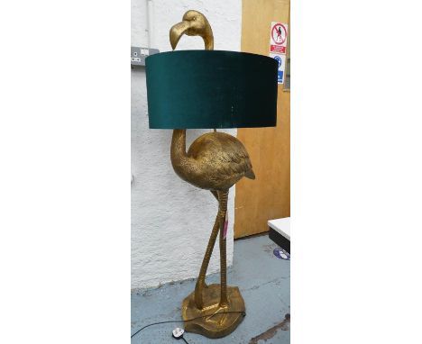 FLAMINGO FLOOR LAMP, with velvet shade, 135cm H. 