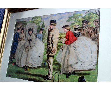 AFTER JOHN LEECH (1817-1864) 'A nice game for two or more', chromo lithograph, published by Thomas Agnew & Sons, inscribed ve