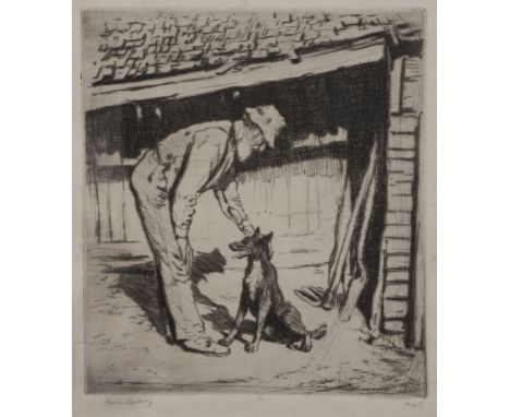 LIONEL LINDEAY (1874-1961) 'Old Mac' etching, signed in pencil in the margin and indistinctly numbered, 16.5 x 15.5cm
