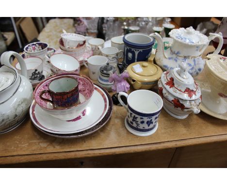 A PAIR OF EARLY 19TH CENTURY CHAMBERLAIN WORCESTER PORCELAIN TEACUPS together with six similar porcelain coffee cans together