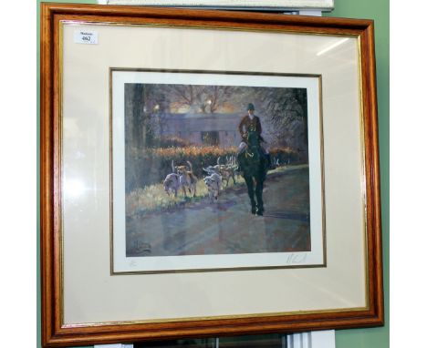 A GROUP OF SIX VARIOUS DECORATIVE PRINTS some limited edition to include three field mice by Kate Wyatt, a hunting print and 