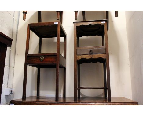 OCCASIONAL FURNITURE consisting of two wash stands, the largest 36cm wide together with a small Sutherland table with decorat