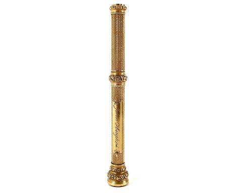 Sampson Mordan &amp; Co. William IV gold propelling pencil. Sampson Mordan &amp; Co - A William IV high purity gold (tests 18