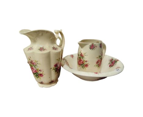 PORCELAIN JUG &amp; BASIN &amp; EXTRA JUG 