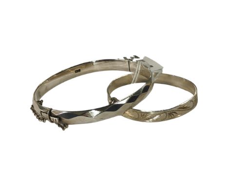 SILVER HINGED BANGLE &amp; SILVER CHILDS BANGLE