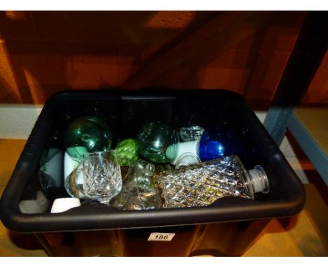 Box of mixed glass including decanter