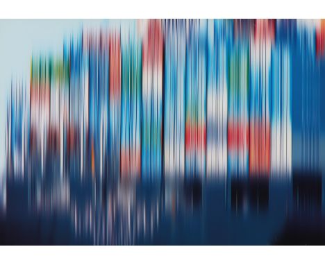 ANJA NEUDERT (1975 Hamburg) - Lambda-Print auf Alu-Dibond, ¨Containerschiff¨ (2007), rückseitig auf Aufkleber der Galerie Lum