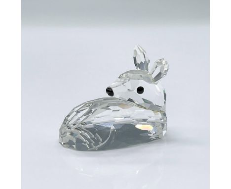 This adorable little fawn is made from clear crystal, it has a black nose and black eyes. This item has its original box meas