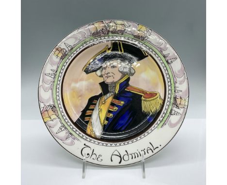 This plate feature the portrait of a senior naval officer in blue uniform. The perimeter of the plate has a reoccurring saili