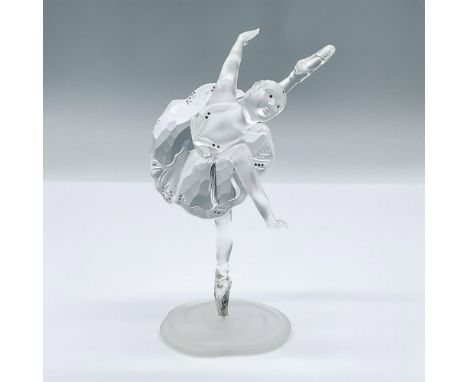 This lovely crystal ballerina is made up of clear and frosted crystal with light blue eyes. 50 pink stones adorn her dress an