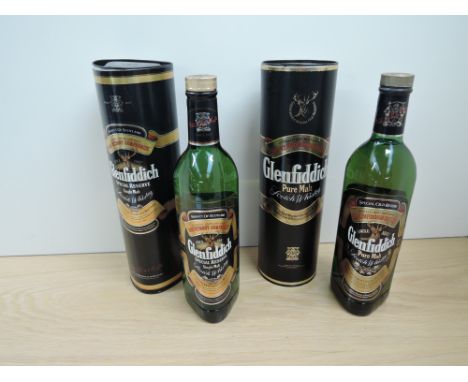 Two bottles of Glenfiddich Scotch Whisky, Pure Malt 40% vol, 75cl, Special Reserve Single Malt, $0% vol, 70cl, both in card t