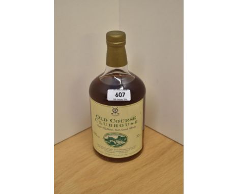 A bottle of Old Course Clubhouse Single Highland Malt Scotch Whisky, cask no 19765, bottle no 000410, bottled for St Andrews 