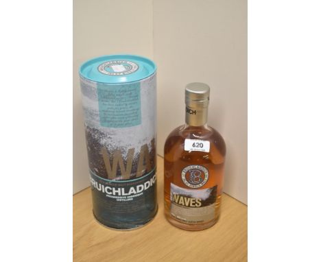 A bottle of Bruichladdich Waves Islay Single Malt Scotch Whisky, 2nd Edition, 46% vol, 700ml, in tin tube with leaflet