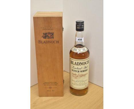 A bottle of 1980's Bladnoch 8 Year Lowland Malt Scotch Whisky, 40% vol, 75cl, in Bladnoch 10 Year wooden box