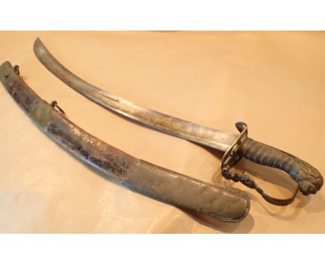 1803 pattern Cavalry sword by Mallet Late Knubly of no 7 Charing Cross London with leather and brass scabbard brass hilt with