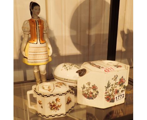 Collection of ceramics including GMC antique teapot and milk jug