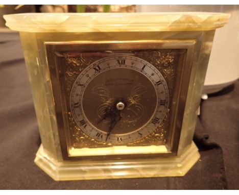 Green onyx H Pidduck &amp; Sons mantel clock with gilt dial