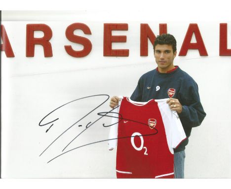 Football Jose Antonio Reyes signed 12x8 colour photo pictured after signing for Arsenal crease on photo signature not affecte