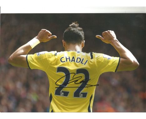 Football Nacer Chadli signed 12x8 colour photo pictured while playing for Tottenham Hotspur. Nacer Chadli ( born 2 August 198
