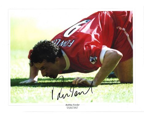 Football Robbie Fowler Liverpool Legend signed 16x12 colour photo. Robert Bernard Fowler (born 9 April 1975) is an English fo