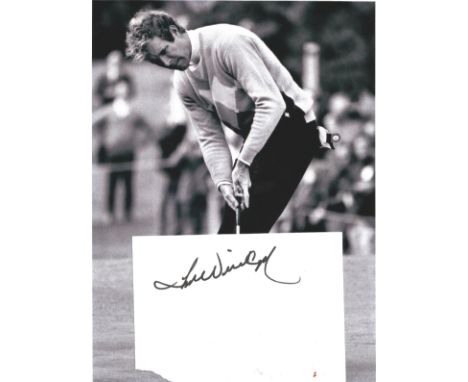 Golf Tom Weiskopf signed 6x4 white card and 10x8 black and white photo. Thomas Daniel Weiskopf is an American professional go