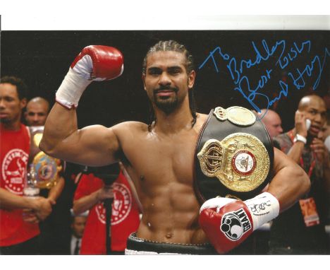 Boxing David Haymaker Haye 12x8 signed colour photo dedicated. David Deron Haye (born 13 October 1980) is a British former pr
