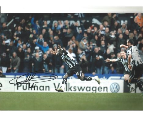 Football Cheick Tiote 12x8 signed colour photo pictured after scoring for Newcastle United. Cheick Ismael Tiote (21 June 1986