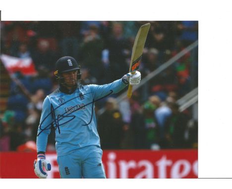 Cricket Jason Roy signed 12x8 colour photo pictured in action during Englands successful campaign at the 2019 World Cup held 