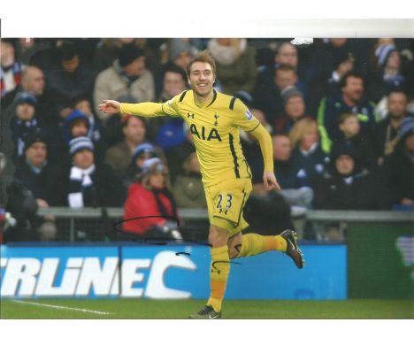 Football Christian Eriksen signed 12x8 colour photo pictured while playing for Tottenham Hotspur. Christian Dannemann Eriksen