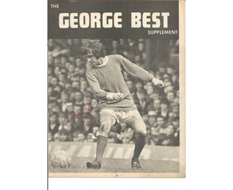 George Best signed vintage black and white magazine article The George Best Supplement. Good Condition. All signed pieces com