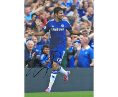 Football Diego Costa signed 16x12 colour photo signed while playing for Chelsea. Diego da Silva Costa is a professional footb