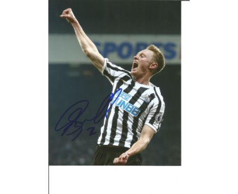 Football Sean Longstaff signed 10x8 colour photo pictured celebrating while playing for Newcastle United. Sean David Longstaf