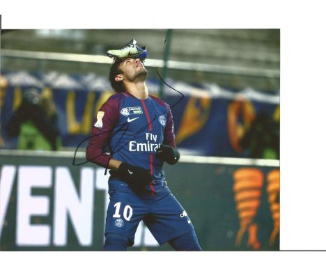 Football Neymar Jr signed 12x8 colour photo pictured in Paris St Germain kit. Neymar da Silva Santos Júnior ( born 5 February