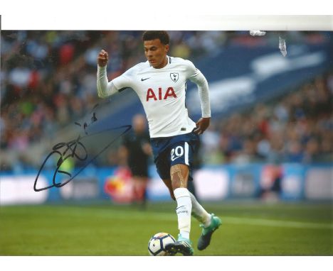 Football Dele Ali signed 12x8 colour photo pictured in action for Tottenham Hotspur. Bamidele Jermaine Alli (born 11 April 19