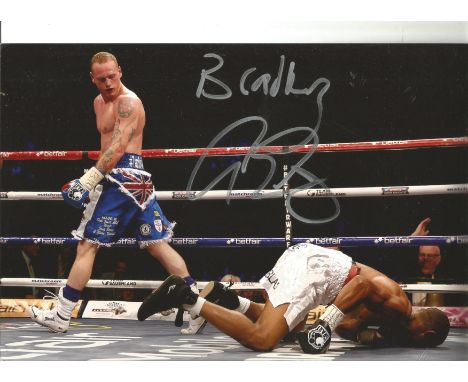 Boxing George Groves signed 12x8 colour photo dedicated. George Groves is a British former professional boxer who competed fr