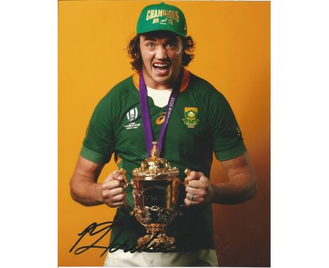 Franco Mostert Signed 2019 South Africa Rugby World Cup 8x10 Photo. Good Condition. All signed pieces come with a Certificate